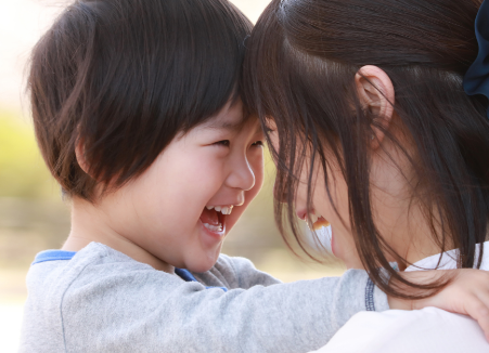 親子の笑顔